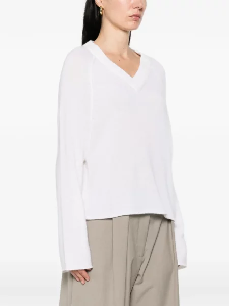 Pulover Allude cu decolteu în V alb