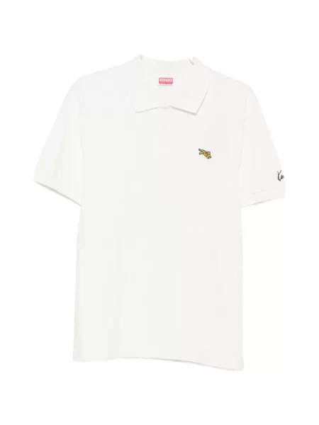 Tricou polo Kenzo cu dungi de tigru alb