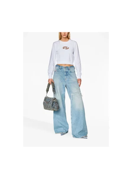 Diesel bluza F-SLIMMY-OD SWEAT-SHIRT z aplikacją biały