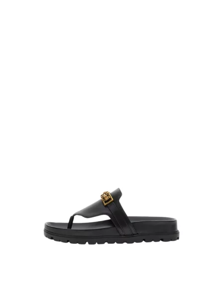 Klapki Guess skórzane czarne