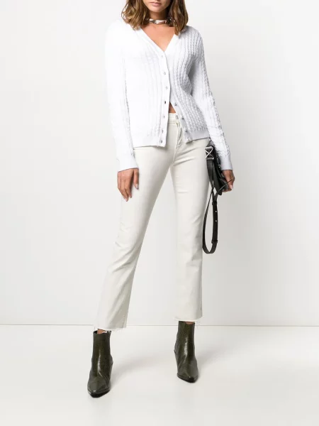 Platėjantys apkirptas platėjantys džinsai Mother