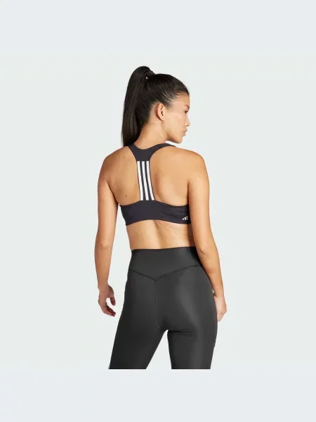 Топ спортивний adidas 3 Stripes перероблений чорний