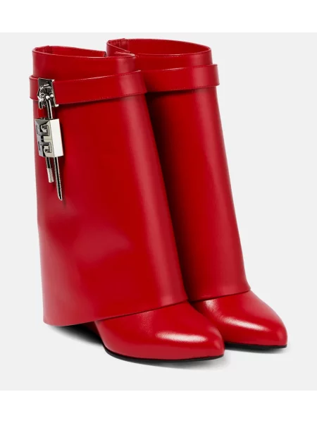 Cizme scurte Givenchy din piele roșu