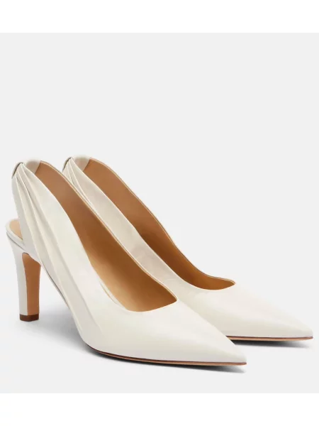Pantofi cu toc Gabriela Hearst din piele slingback alb