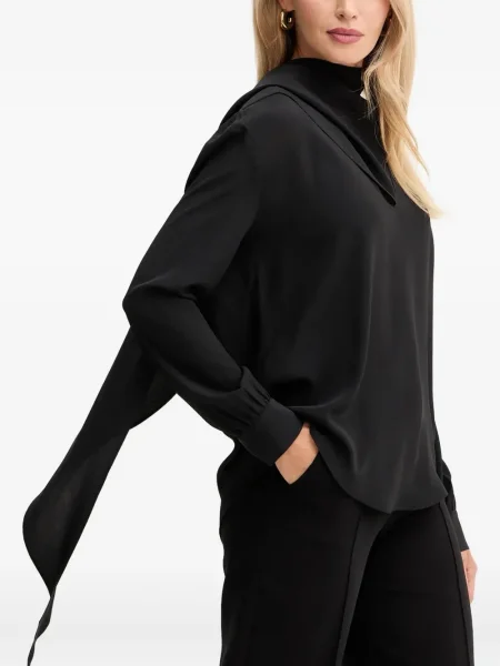 Długa bluzka Simona Corsellini drapowana czarna