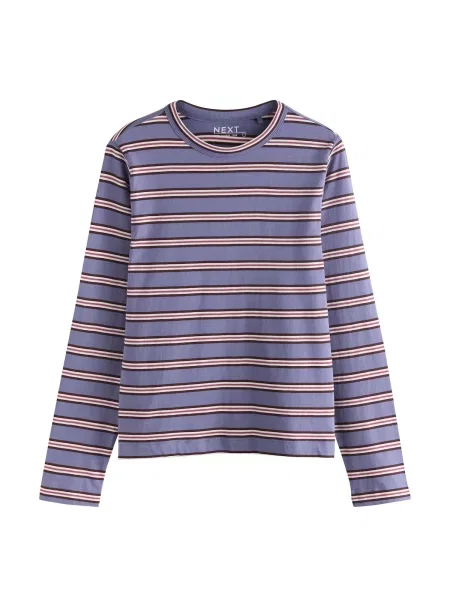 Next Tricou indigo / roșu vin alb
