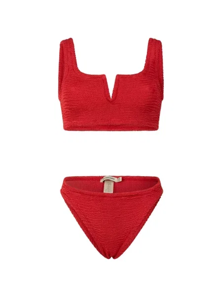 Bikini Paramidonna cu decolteu în V roșu