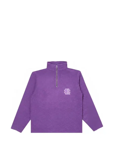Hanorac cu fermoar Eric Emanuel cu broderie violet