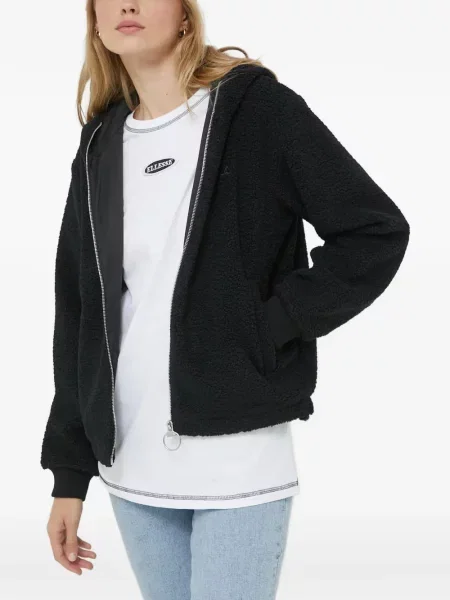 Geacă Fila din fleece cu glugă negru