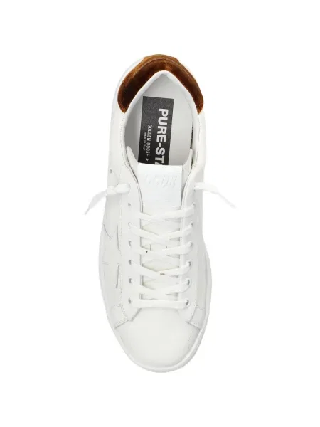 Кожени маратонки Golden Goose с апликация бяло