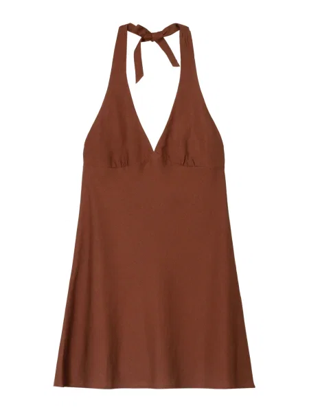 Bershka Obleka temno rjava