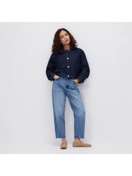 Reserved Mom jeans se zkrácenou nohavicí modrá