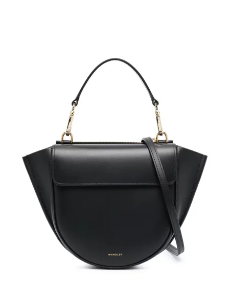 Geantă shopper Wandler din piele cu imagine negru