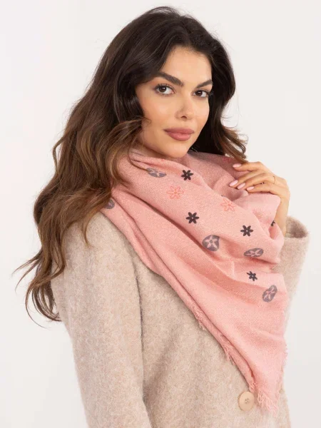 Fular Fashionhunters cu franjuri roz