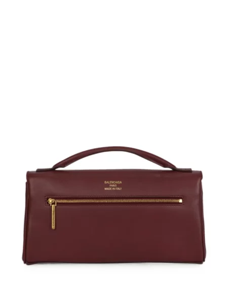 Кожена шопинг чанта Balenciaga червено
