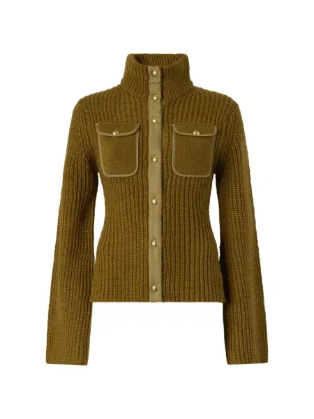 Cardigan Pinko tricotate verde