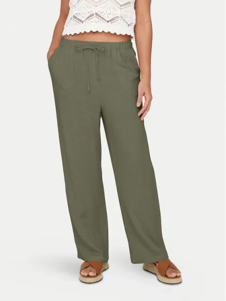 ONLY Текстилни панталони Siesta Straight Fit зелен