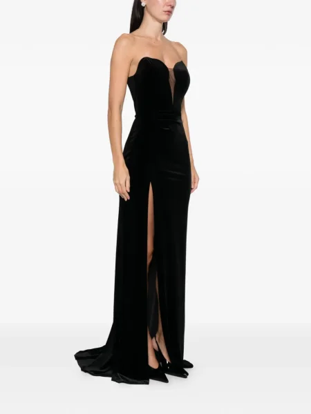 Rochie maxi Cristallini de catifea de costum negru