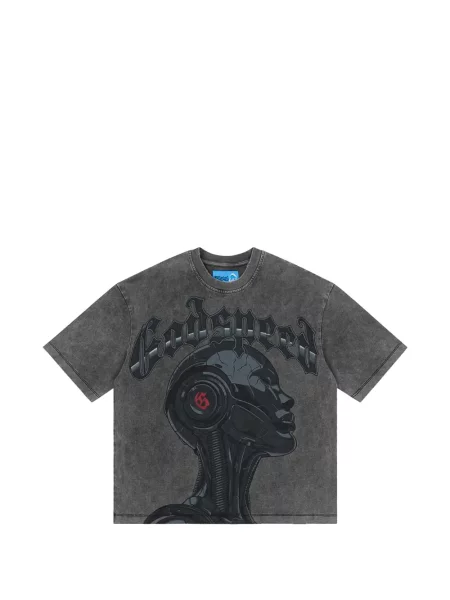 Tricou Godspeed cu imagine gri