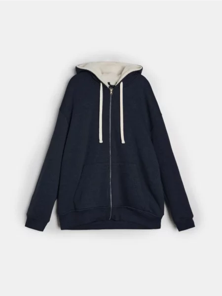 Sinsay Oversize mikina na s kapucí námořnická modrá