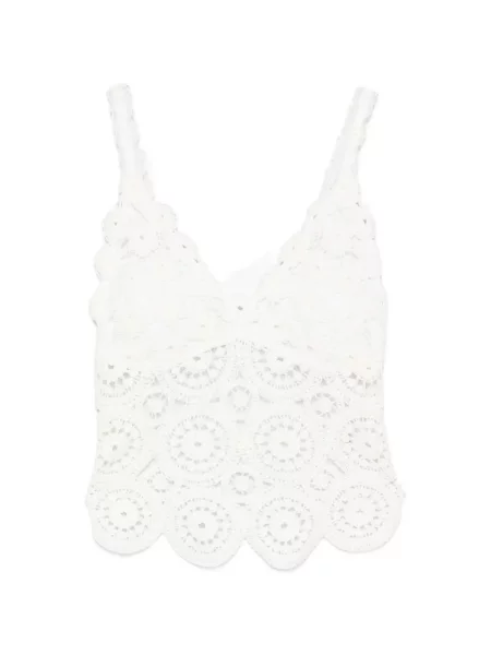 Top Philia Loft z dekoltem w serek biały