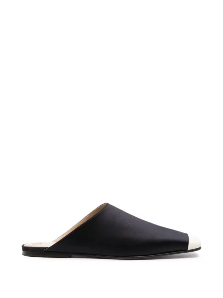 Papuci tip mules Loro Piana fără toc alb