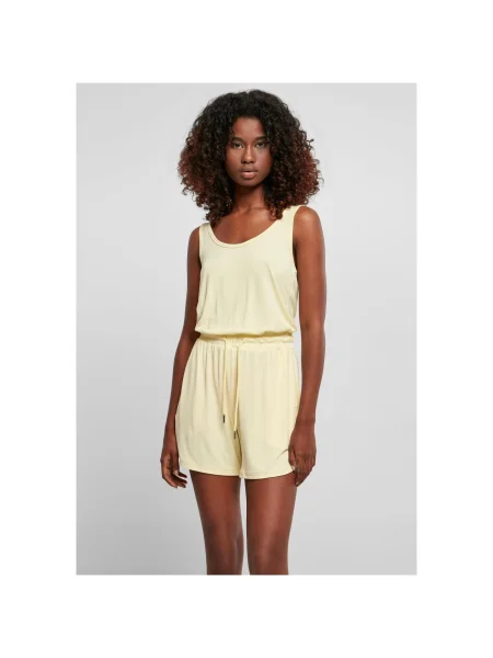 Salopetă Urban Classics cu mâneci scurte din modal scurtă galben