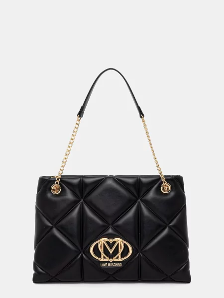 Love Moschino torebka shopper z imitacji skóry czarna