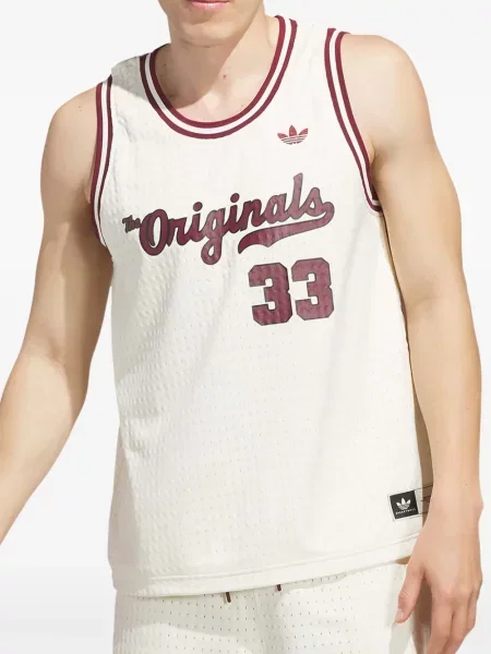 Pruhované tričko Adidas bez rukávů jersey černé