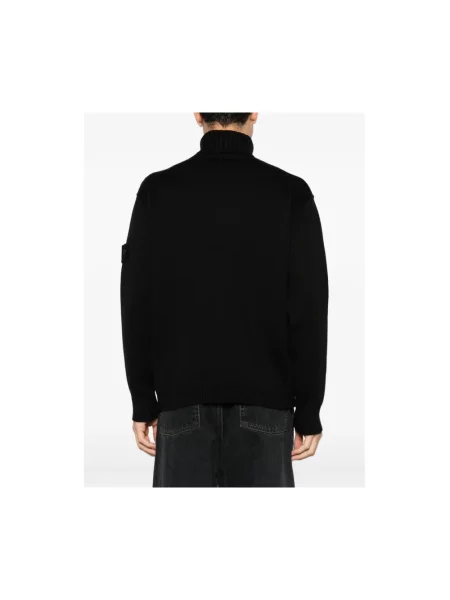 Sweter z golfem Stone Island z kamieniami czarny