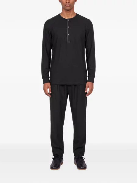 Lung tricou polo Simkhai negru