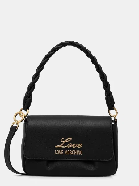 Kožená kabelka Love Moschino čierna