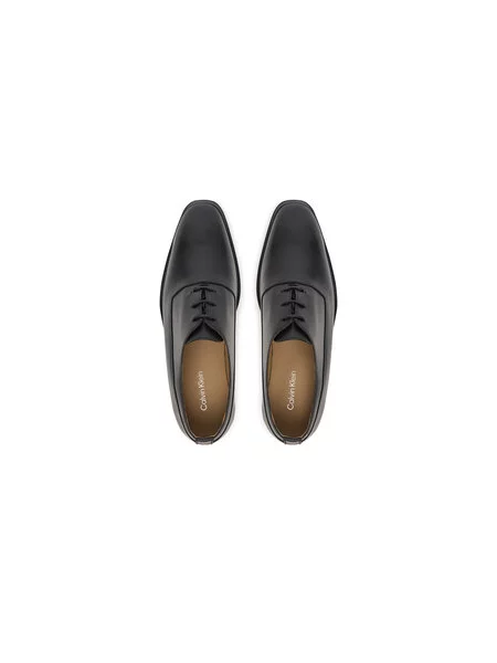 Polobotky Calvin Klein Slim Ess Oxford Lth černá