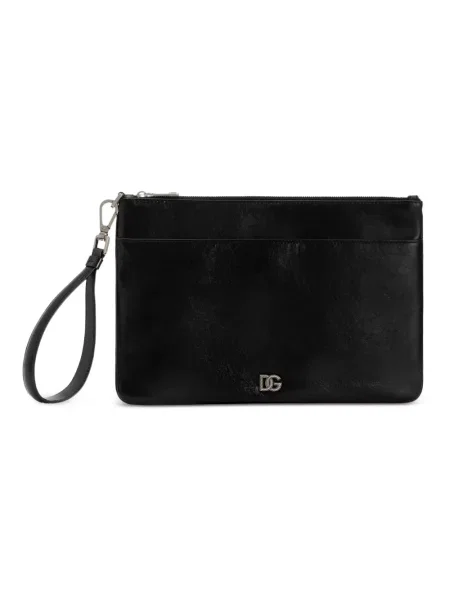 Torba Dolce And Gabbana skórzana z logo czarna