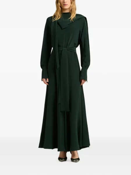Cu centură rochie maxi Kiton drapată verde