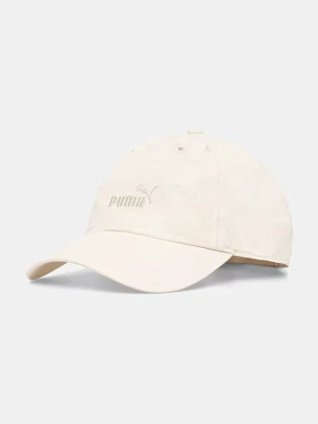 Шапка с козирка Puma с апликация бежово