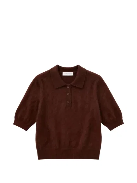 Gulerat tricou polo Chinti & Parker din cașmir maro