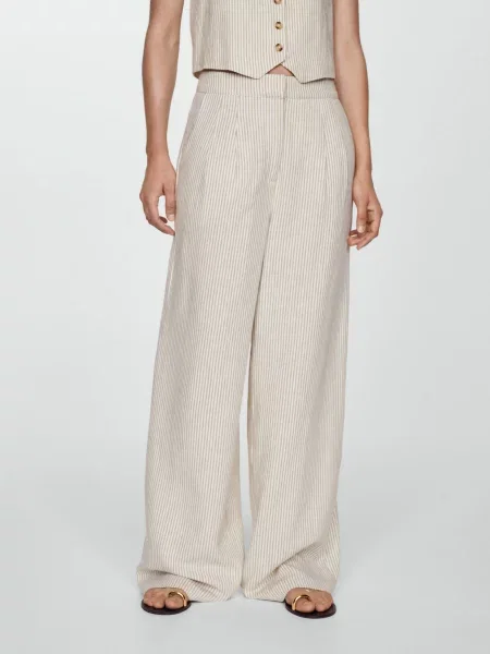 MANGO Брюки палаццо Льон бежевий