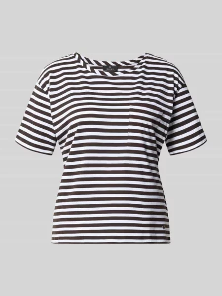 T-shirt we wzór na całej powierzchni z okrągłym dekoltem Monari