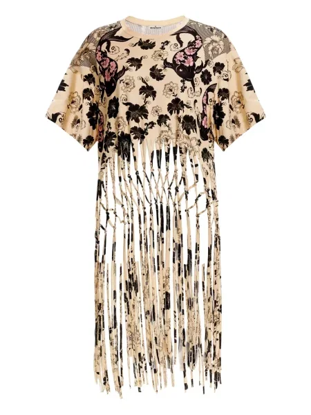 Koszulka Agua Bendita w kwiatki z nadrukiem