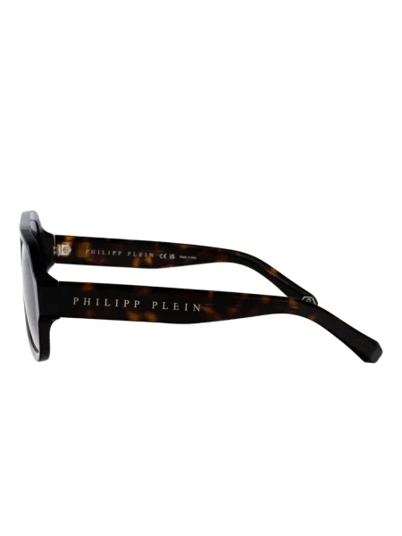 Ochelari de soare Philipp Plein Eyewear cu imprimeu geometric maro