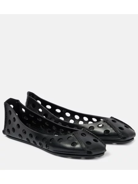 Balerini Alaïa din piele negru