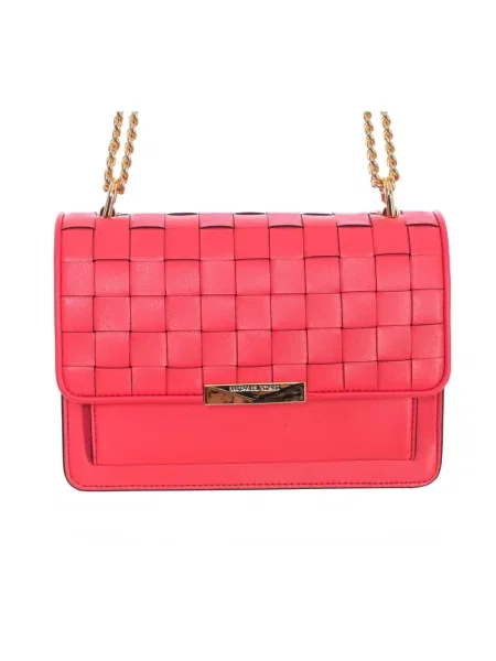 Torebka na ramię z klapką i zapięciem magnetycznym Michael Kors różowa