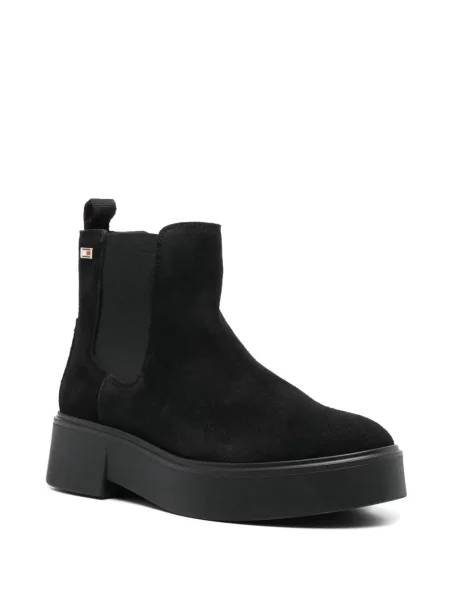 Botine chelsea Tommy Hilfiger din piele de căprioară negru