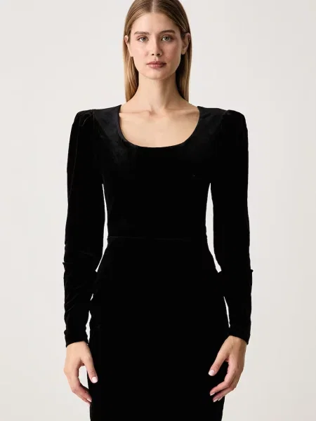Silvian Heach rochie din velur XERLO negru