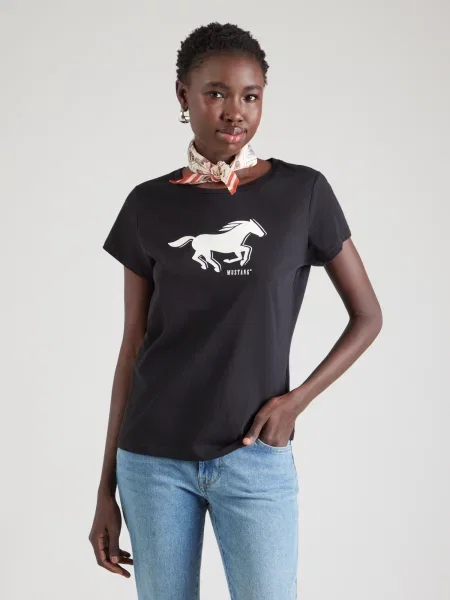MUSTANG Tricou LOA negru alb