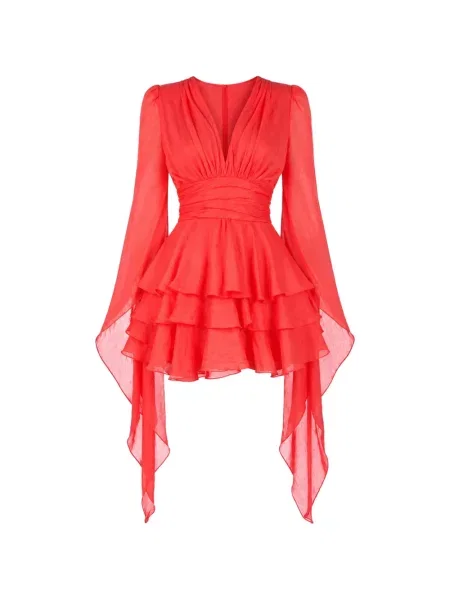 Rochie mini Monarh cu volane portocaliu