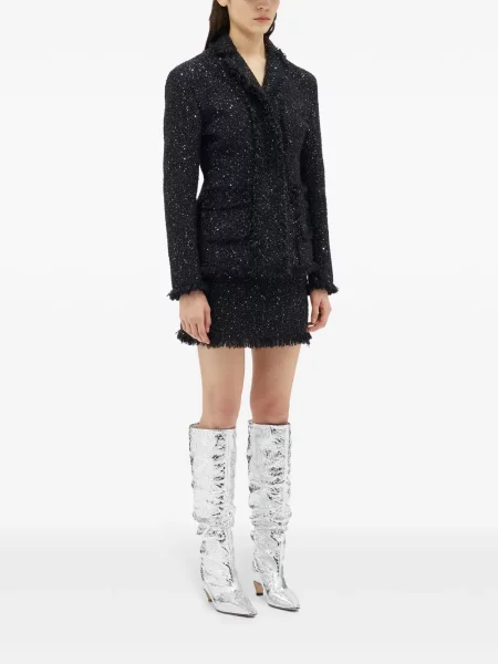 Jednořadé bouclé sako Msgm černé