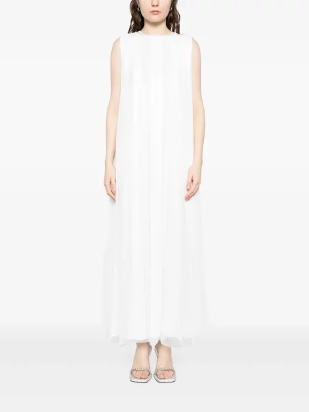 Rochie Shatha Essa cu crăpătură de costum alb