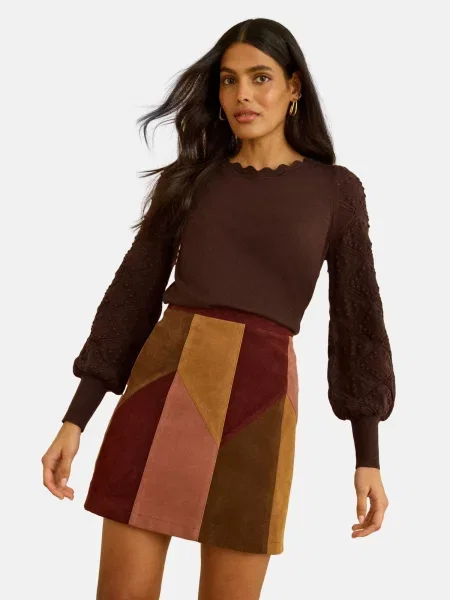 Love & roses Pulover ciocolatiu